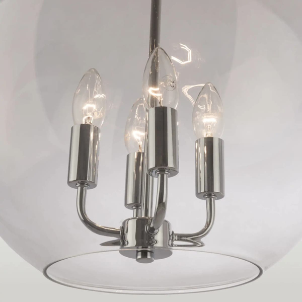 Eklektyczna lampa wisząca Prague p04974ch Cosmolight metal szkło srebrna