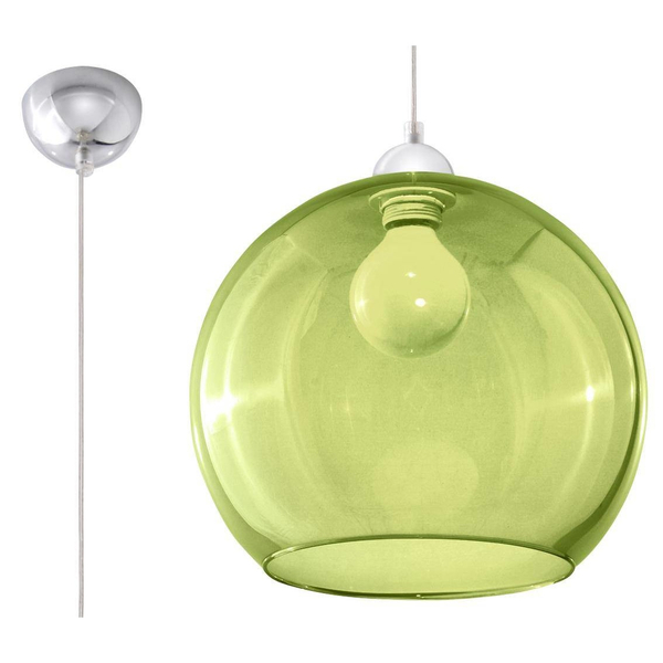 Szklana kopuła wisząca SL.0254 zielona lampa do jadalni