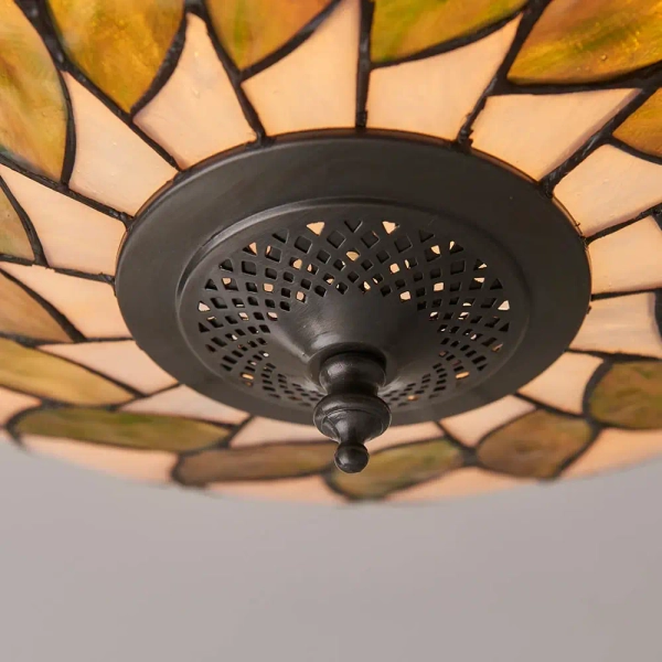 Dekoracyjna lampa sufitowa Hutchinson 64173 szklana klasyczna brązowa