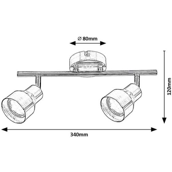 Sypialniany plafon chromowany Blake 3184 tuby regulowane nad obraz