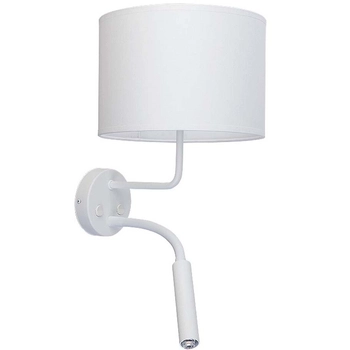 Biała lampa ścienna Hotel Plus 9073 kinkiet do czytania regulowany