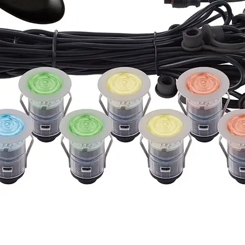 Zestaw 10 szt. oczek do ogrodu IKON 59136 LED 0,75W RGB IP67 srebrne