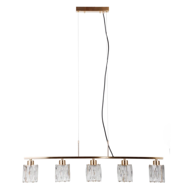 Wisząca lampa tuby Simona PND-40814-5-HBR szklana złoty przezroczysty