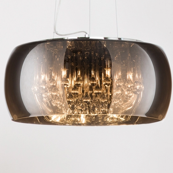 Wisząca lampa CRYSTAL P0076-06X-F4FZ szklana glamour z kryształkami chrom