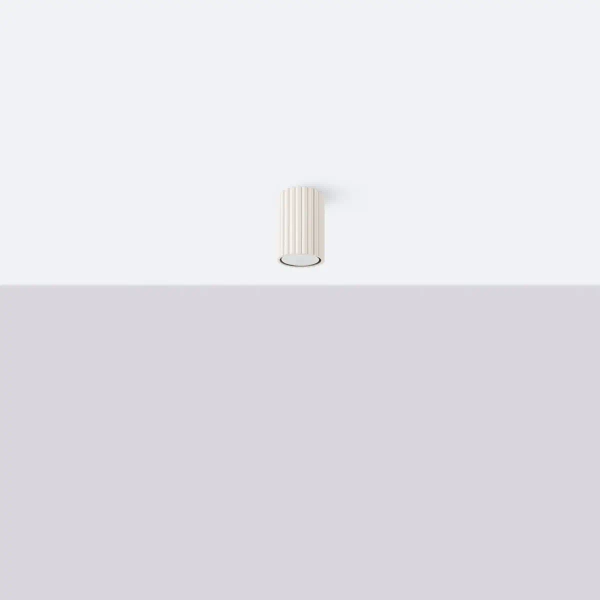 Sufitowa lampa ryflowana KARBON SL.1587 tubka do salonu beżowa