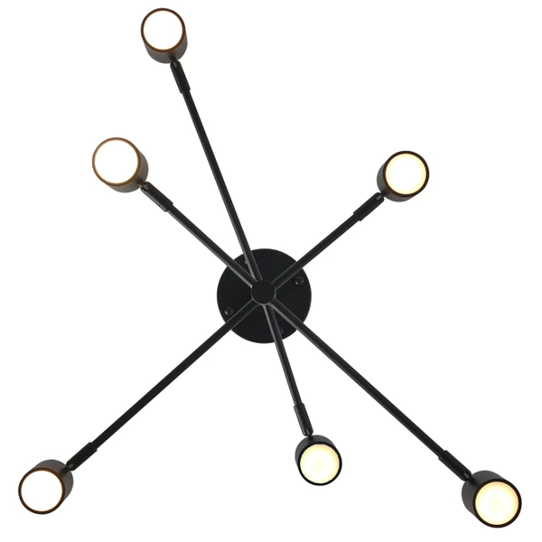 Metalowa lampa sufitowa Noe PLC0102-BK Yaskr do salonu tuby czarna