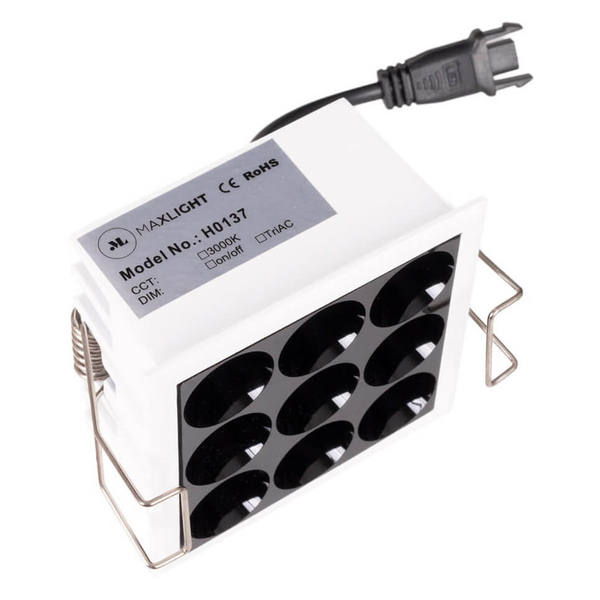 Kwadratowa lampa wpuszczana X-LINE H0137 Maxlight LED 10W 3000K biały czarny