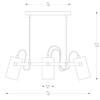 Lampa zwisowa potrójna Resi A8162-3A Zumaline tuby regulowane czarne złote