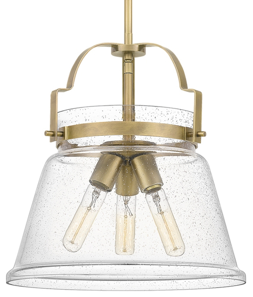 Szklana wisząca lampa QN-WIMBERLEY-P-WS retro mosiądz
