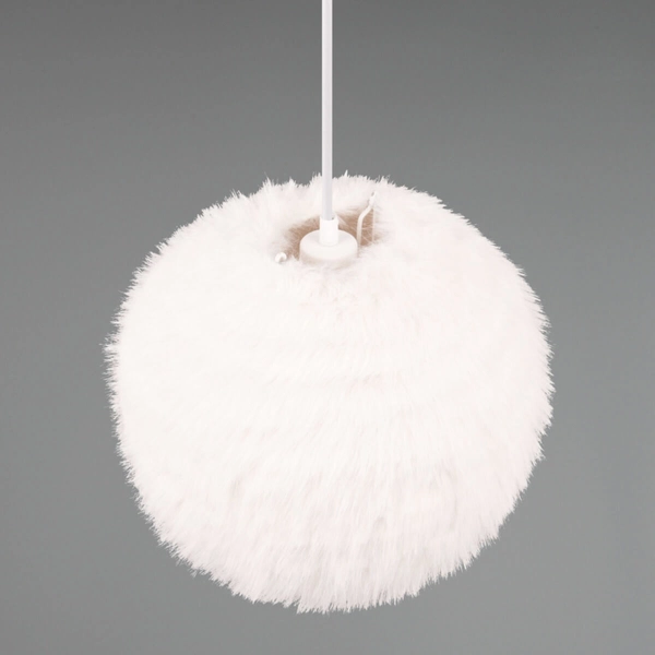 Pluszowa lampa wisząca Furry R31581001 kula biały