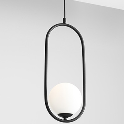 Lampa wisząca RIVA 1086G1 Aldex metalowy zwis do salonu biała kula