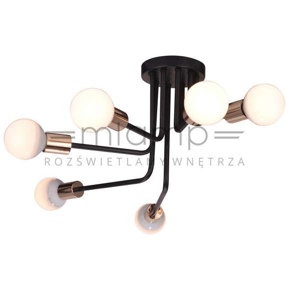 Plafon lampa sufitowa SPILL 36-56542 metalowa industrialna sticks czarna