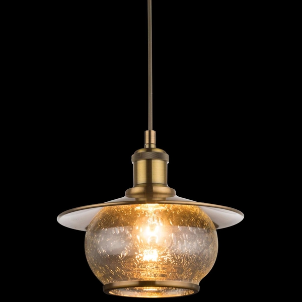 LAMPA wisząca NEVIS 69030 Globo szklana OPRAWA zwis vintage kula ball brąz antyczny przezroczysty