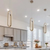 Owalna lampa wisząca Demark QN-DEMARK-1P-BG LED 28W 3000K do salonu złoty