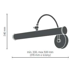 Kinkiet lampa ścienna EXPO M 0516 regulowana galeryjka nad obraz patyna