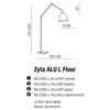 Abażurowa lampa podłogowa Zyta AZ2310+AZ2602 do pokoju aluminium biała