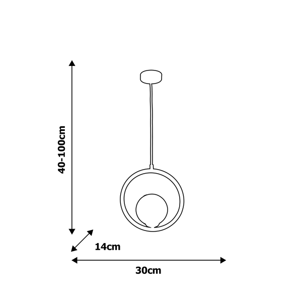 Wisząca LAMPA modernistyczna BOSTON MLP5593 Milagro metalowa OPRAWA okrągła ZWIS szklana kula ball czarna biała