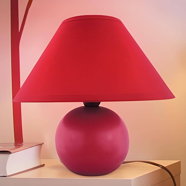 Nocna lampa sypialniana Ariel 4906 na szafkę nocną czerwona
