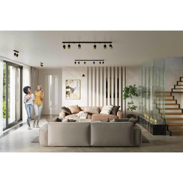 Sypialniana lampa sufitowa SL.1072 nad łóżko czarna złota