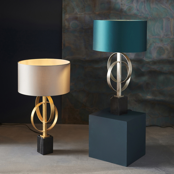 Designerska lampa stołowa ringi L&-195213 Light& czarny marmur złota