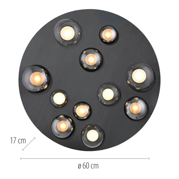Sufitowa lampa na pilot PURE LINES czarna 6588-15 11xLED 3W 2200-5000K zmienna barwa