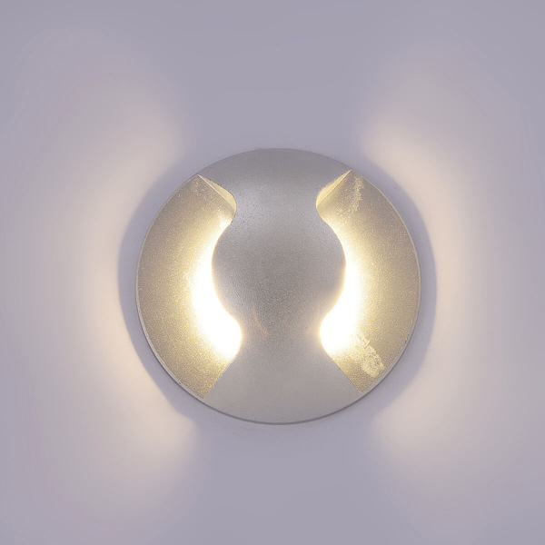Ścienna lampa elewacyjna Basilio PL-741-2E Italux LED 3W 3000K IP65 srebrna