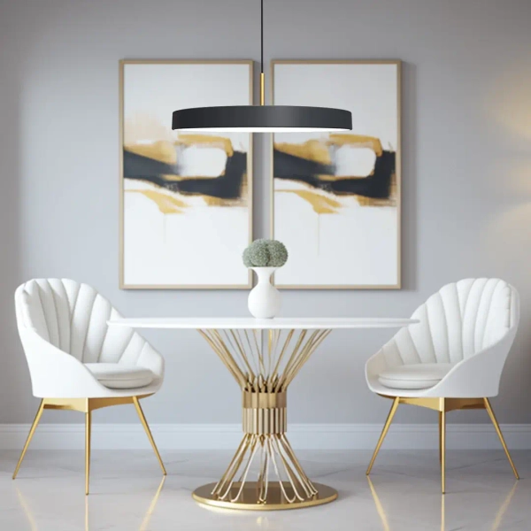 Ledowa lampa wisząca DISC ML1065 LED 38W 4000K dysk czarny złoty