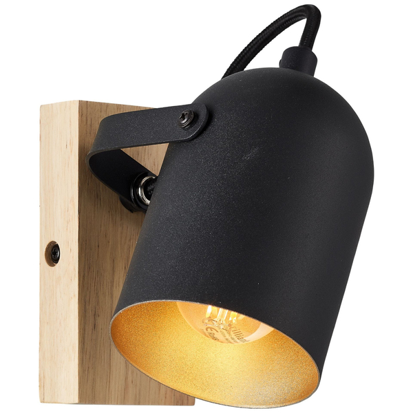 Regulowana lampa ścienna Tronte 99795/86 drewniana czarna złota