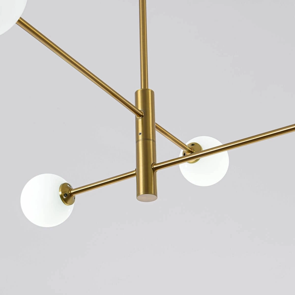 LAMPA sufitowa DORADO LP-002/4P Light Prestige loftowa OPRAWA 4-punktowy metalowy plafon molekuły szklane kule złote białe