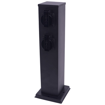 Słupek 2-gniazda Electric EKO0432 na taras metalowy czarny