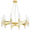 Salonowa lampa wisząca Candela DN1505-10 gold Step mleczne tuby złote