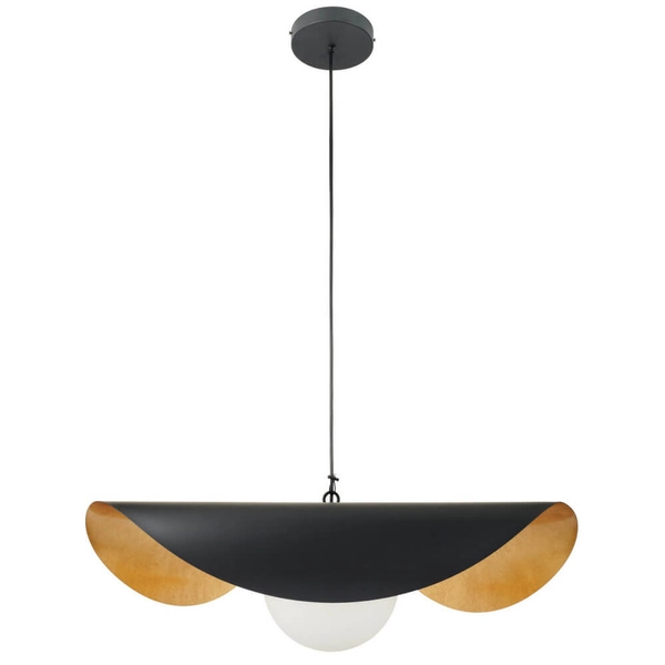 Wisząca lampa ENZO ST-F22020601-D80 black szklana kula czarny złoty