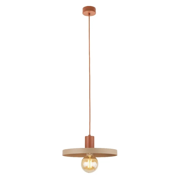 Loftowy wisząca lampa Sila 10954 dysk zwis do jadalni ceglany brązowy