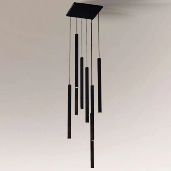 LAMPA wisząca YABU 5530 Shilo metalowa OPRAWA kwadratowy ZWIS sople tuby czarne