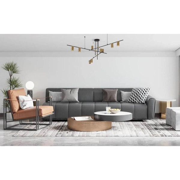 Modernistyczna lampa wisząca ARIZONA LP-074/9PL BK/GD Light Prestige metalowa oprawa metalowe tuby zwis czarny złoty