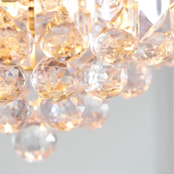 Kryształowa lampa wisząca Fargo FARGO-12BP mosiądz przezroczysty