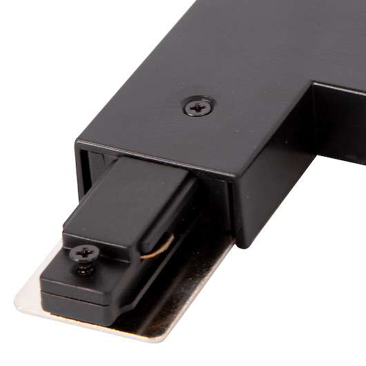 1-fazowy łącznik-L + zasilane centralne Track Light ML0716 czarne