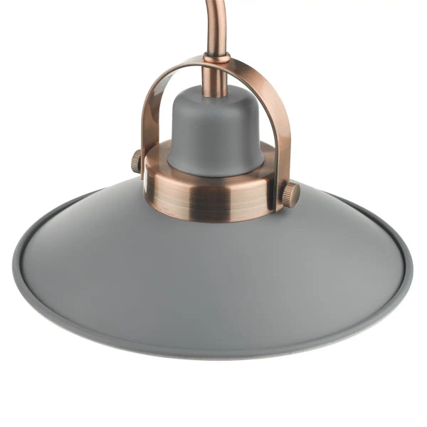 Wisząca lampa retro Liden LID0339 potrójna grafitowy miedziany