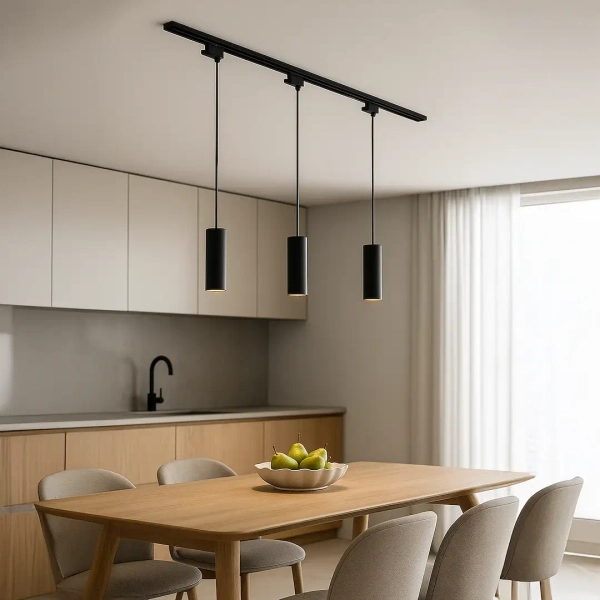 Zwisająca lampa trójfazowa szynowa Pipe Track ML2064 zwis czarny