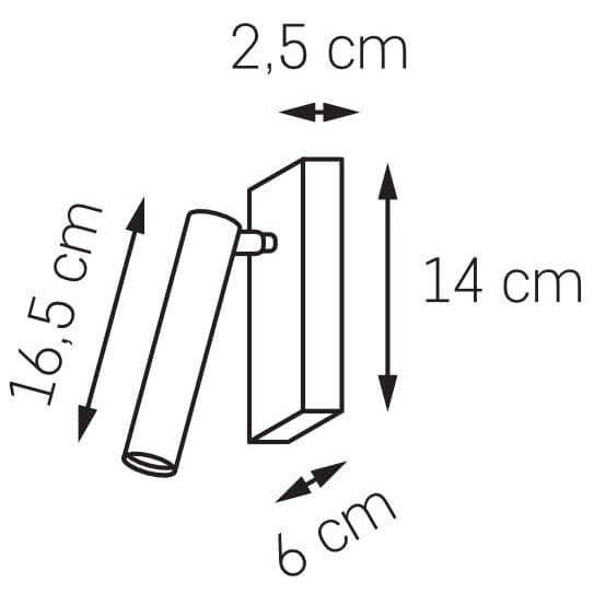 Minimalistyczny kinkiet ścienny Roll 50910101 Kaspa LED 4,2W 3000K z regulacją biały