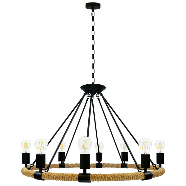 Marynistyczna LAMPA wisząca ROPE ARTHUR 307927 Il mio rustykalna OPRAWA świecznikowa ŻYRANDOL pierścień sznur beżowy findlay
