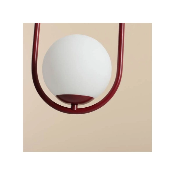 Wisząca lampa Riva 1086G15 metalowa kula ball czerwona