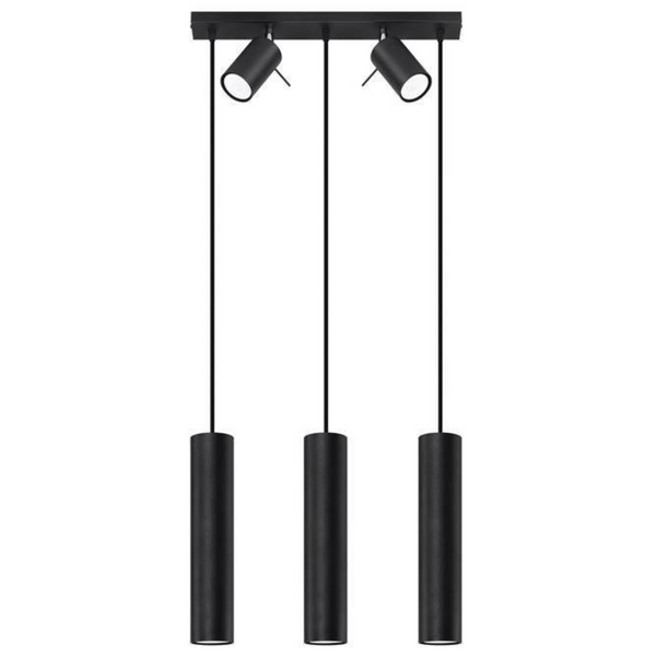 Zwisowa lampa Ring SL.1099 Sollux z reflektorkami do jadalni czarna