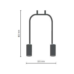 Zwisowa lampa VAI 0289 loftowa tuby na listwie hygge czarne złote