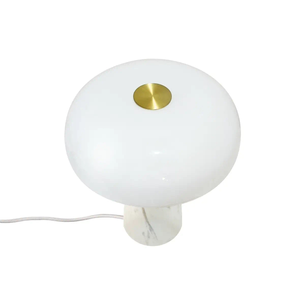 Marmurowa lampa stołowa Glossy 2520015001 grzybek biały
