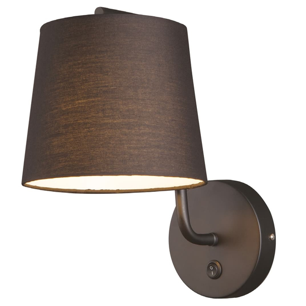 Salonowy kinkiet CHICAGO W0194 Maxlight metal tkanina czarny