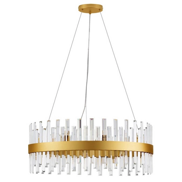 Wisząca lampa do salonu CHOLULA LE44721 kryształowa złota przezroczysta