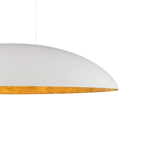 Biała lampa wisząca Canoe 7927 metalowy dysk nad wyspę do kuchni