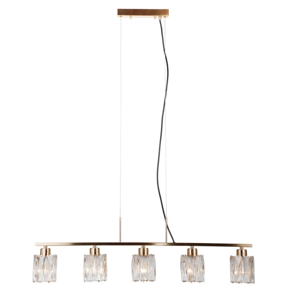 Wisząca lampa tuby Simona PND-40814-5-HBR szklana złoty przezroczysty