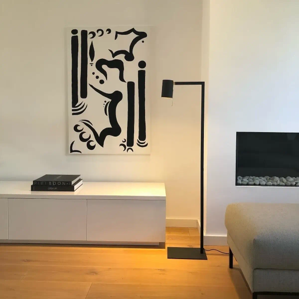 Stojąca lampa salonowa Lesley 03725/01/30 Lucide tuba metalowa czarna